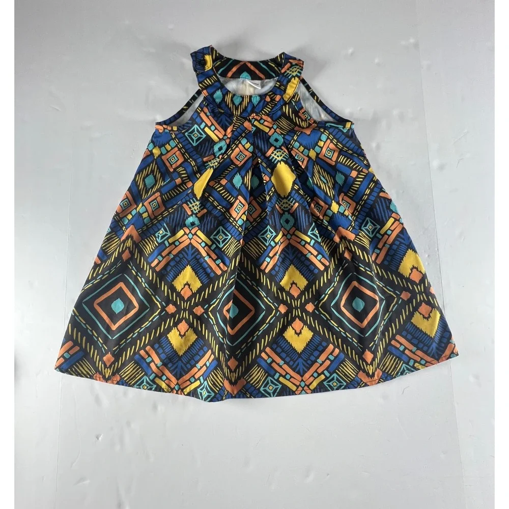 PatPat Girls 4-5Y Brown Corduroy Jacket Geometric Print Dress‎ Set